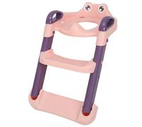 Scala Portatile Rosa con Sedile Elevatore e Cuscino Rimovibile per il Comfort dei Bambini