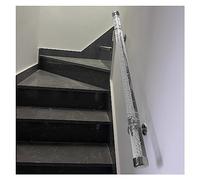 Scala regolabile da parete in acrilico trasparente - 0,5 - 6,1 m, supporta 200 kg - soluzione domestica elegante e moderna con staffa argentata (3,2 m)