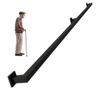 Scala regolabile il 30-600 cm, ringhiera per balcone interno/esterno, supporto in ferro battuto antiscivolo, barra di sicurezza bianca da 300 cm, robusta balaustra per la casa