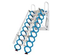 Scala Retrattile Scala telescopica elettrica, scala di sollevamento invisibile for soffitta, scala pieghevole a parete con corrimano for soffitta interna ed esterna Scala per soffitta(Blauw,3~3.5m)