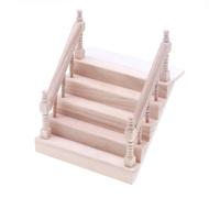 Scala robusta miniatura dei materiali di legno dei realistici con il corrimano per le case delle bambole forniture allestimenti 1 12 mobili in scala