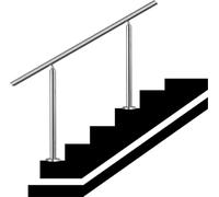 Scala rotonda in acciaio inox 304, regolabile 1-3 gradini, ringhiera di transizione a doppio palo (120 cm) per sicurezza e stabilità
