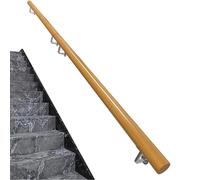 Scala rotonda in legno massello con staffa in acciaio inox per interni ed esterni, per la sicurezza degli anziani (dimensioni: 140 cm)