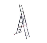 SCALA SCALE TRIPLICE IN ALLUMINIO ESTENSIBILE 3X12 GRADINI H. MAX MT.7,41