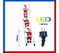 Scala Scaletta Babbo Natale con Luci a LED Bianca Fredda da Esterno Balcone IP44 [EEK: A]