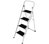 Scala Scaletta Pieghevole 4 Gradini Antiscivolo Sgabello Scaletto Acciaio Nero