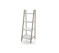 Scala scaletta scaffale porta asciugamani bagno in legno shabby chic 4 ripiani 37 * 35 * 100 cm colore bianco EDT-809255