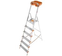 Scala Scaletto in Alluminio Attica con Portaoggetti Max 150 Kg 6 Gradini