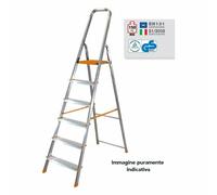 SCALA SCALETTO IN ALLUMINIO FACAL 8 GRADINI EURODOMUS LEGGERA RINFORZATA 150 KG