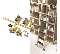 Scala scorrevole rotonda in ferro battuto da 1 m e 6,1 m, kit hardware per interni e loft, resistente, funzionamento liscio, facile installazione (scala non inclusa)
