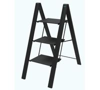Scala sgabello a 3 gradini in Alluminio nero salvaspazione LEONARDO 3 COLOMBO