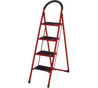 Scala Sgabello Multiuso Pieghevole in Acciaio Salvaspazio 2/3/4 Gradini (4 Scalini)