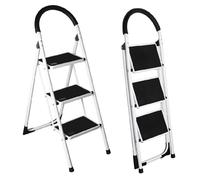Scala Sgabello Pieghevole 3 Gradini Antiscivolo Metallo Verniciato max 150kg