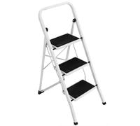 Scala Sgabello Pieghevole 3 Gradini Antiscivolo Metallo Verniciato max 150kg