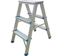 SCALA/SGABELLO PIEGHEVOLE DOPPIA SALITA RAJA DOMUS ALLUMINIO 3 GRADINI H 65,8 CM