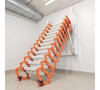 Scala telescopica a parete, in acciaio al carbonio, scala pieghevole for soffitta, elegante e resistente for spazi limitati(2.5-3m)