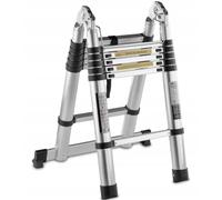 Scala telescopica articolata in alluminio 3,2 m / 320 cm (2x1,6 m) - pieghevole, portatile, multifunzionale per uso domestico, edilizio e professionale, stabile e sicura, certificata EN131