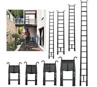Scala Telescopica da 12,5FT con 2 Ganci, Antiscivolo, Multiuso Allungabile Scaletta Alluminio Capacità 150 kg, Rettilineo Telescopico Estensibile Builder Fornitura, per Progetto Portatile Compatto