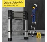 Scala telescopica di sollevamento Scala di ingegneria Scala diritta portatile multifunzionale per uso domestico in acciaio inossidabile