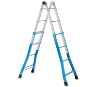 Scala Telescopica in Acciaio 4+4 Gradini Fadi Everest Azzurra