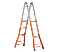 Scala Telescopica in Acciaio, 4+4 gradini, trasformabile fino a 4.7 mt - A0040