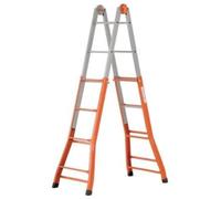 Scala telescopica in acciaio Acal100 - 4+4 pioli (Altezza lavoro: 3.76 m)