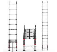 Scala telescopica in acciaio inossidabile da 4,4 m/14,5 piedi portatile con ganci multiuso, altezza regolabile standard EN131 per camper loft 4.4M-14.5FT Straight