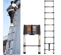 Scala telescopica in acciaio inox da 8,5 pollici, scala telescopica estraibile, leggera pieghevole, per camper, soffitta, casa per interni ed esterni, portata 330 lb