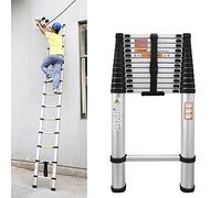 Scala telescopica in alluminio, 2,6 m, portata 150 kg, EN131