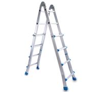 Scala Telescopica in Alluminio 4+4 Gradini Fadi Everest Silver