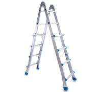 Scala Telescopica in Alluminio 4+4 Gradini Fadi Everest Silver