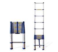 Scala telescopica in alluminio, 4,6 m, regolabile, 8 m/7 m/6 m/5 m/4 m/3 m/2 m/1 m, per tetto, camper, mansarda e uso esterno, carico pesante 150 kg