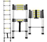 Scala telescopica in alluminio, altezza di 2.60m, con 9 gradini