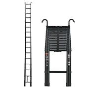 Scala Telescopica in Alluminio da 20,3FT/6,2M con 2 Ganci Rimovibili, Scala di Estensione Per Uso Esterno Domestico, Scaletta Pieghevole Scale Retrattili Multiuso, Capacità di 330 libbre, Nero