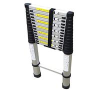 Scala telescopica in alluminio da 6,1 m, resistente, capacità 150 kg, regolabile, 4,9 m, 3,8 m e 3,2 m, perfetta per accesso al tetto di interni ed esterni e alla mansarda.