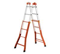 Scala trasformabile acciaio 4 + 4 gradini PEPPINA arancio e silver AM010