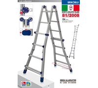 Scala Telescopica Multiuso FACAL ITALIA in Alluminio 4+4 5+5 6+6 Gradini 150 Kg