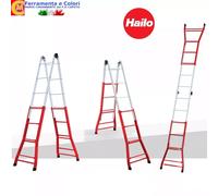 Scala Telescopica Multiuso HAILO in ACCIAIO 4+4 4+5 5+5 Gradini H 3-5 Metri