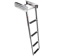 Scala telescopica per Barca a 4 gradini con Gradino Antiscivolo e Viti di Montaggio Scala in Acciaio Inossidabile per Barca/Yacht Nautico/Piscina