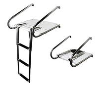 Scala telescopica per barca, con piattaforma di nuoto e corrimano, in ABS resistente, per uso marino e piscine