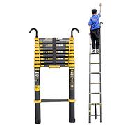 Scala telescopica per Camper/Tenda da Tetto/soffitta da 6 m/5 m/4 m/3 m/2 m, Scala telescopica in Alluminio Nero con Gancio Staccabile, carico 150 kg (Dimensioni: 5,5 m/18 Piedi)