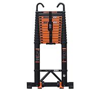 Scala telescopica per Camper/Tenda da Tetto/soffitta da 6 m/5 m/4 m/3 m, Scala telescopica in Alluminio Nero con Gancio Staccabile e Barra stabilizzatrice (Dimensioni: 6,3 m/20,7 Piedi)