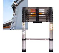 Scala telescopica pieghevole da 2.6m,Acciaio inossidabile, design telescopico, multiuso, 9 pioli, Portata 150 kg