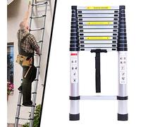 Scala telescopica pieghevole estensibile in alluminio da 16,5 piedi/5m, regolabile, pieghevole, strumenti, 13 gradini max. 149,7 kg, per uso domestico casa magazzino interno multifunzione