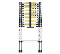 Scala Telescopica Pieghevole in Alluminio - Antiscivolo, Estensibile, Stabile, Multiuso Per Riparazioni Domestiche, Deposito in Soffitta, Edilizia e Altro - Portata 150 kg, 2.6M