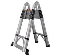 Scala telescopica portatile 2 in 1 con blocco di sicurezza, design con telaio ad A, antiscivolo, ideale per uso domestico e loft, scala estensibile multiuso.