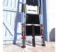 Scala telescopica portatile multiuso in alluminio 4,4 m allungabile in acciaio inossidabile pieghevole singola scala diritta carico 330 libbre