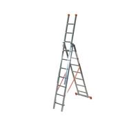 Scala Telescopica Professionale FACAL Alluminio 3 Rampe 7 9 11 Gradini Scalini