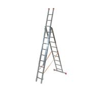 Scala Telescopica Professionale FACAL Alluminio 3 Rampe 7 9 11 Gradini Scalini