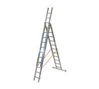 Scala Telescopica Professionale FACAL Alluminio 3 Rampe 7 9 11 Gradini Scalini